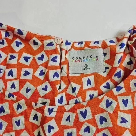 Compania Fantastica Skirt and Top Women's Small Orange Purple Ruffle Cap Sleeve - Picture 6 of 11